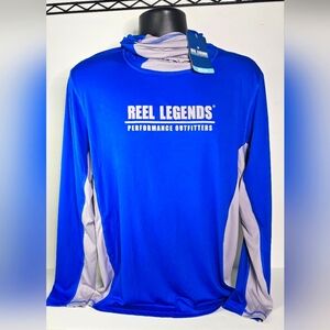 Reel Legends Performance Reel-Tec Money Blue Fishing Shirt Mens Med